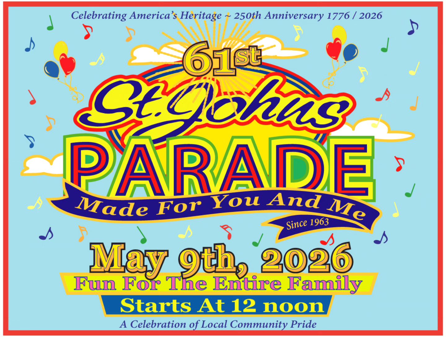 2026 St. Johns Parade flyer.