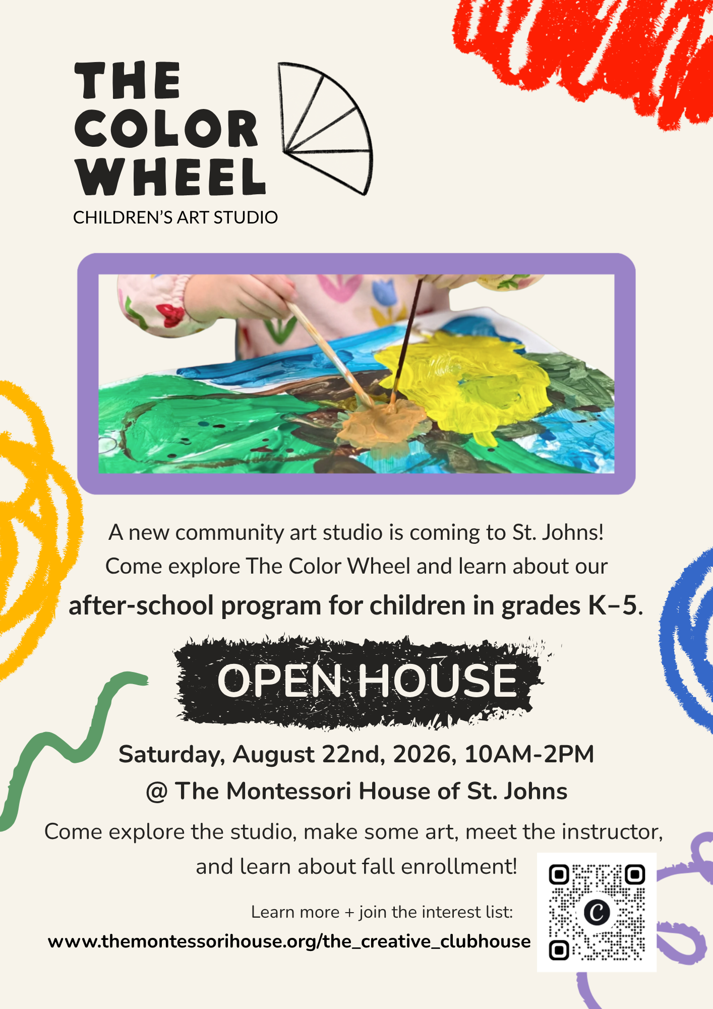 The Color Wheel open house flyer.